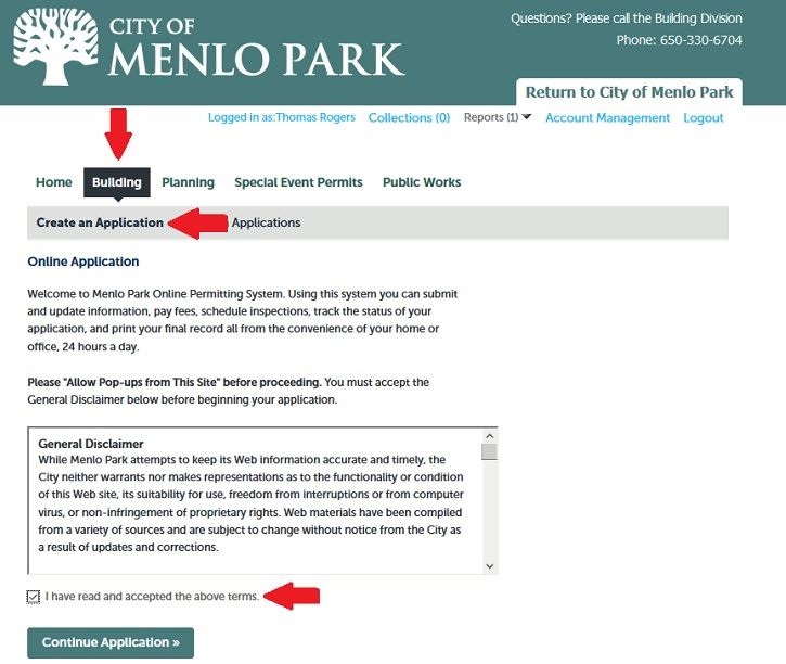 Screenshot of ACA application submittal process #2