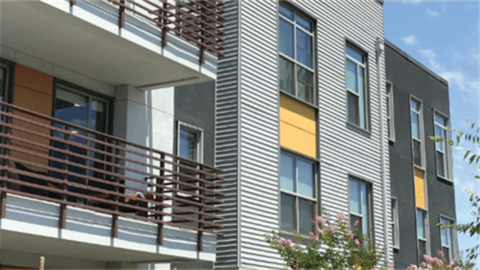 Modern apartment building exterior