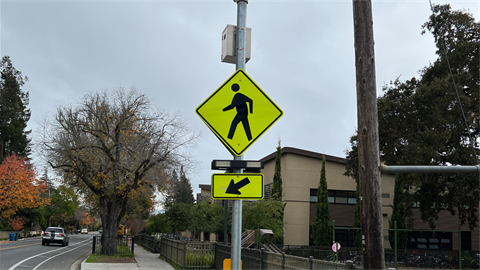 Pedestrian crossing sign