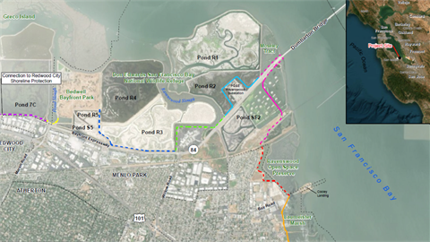 map of south bay area and water