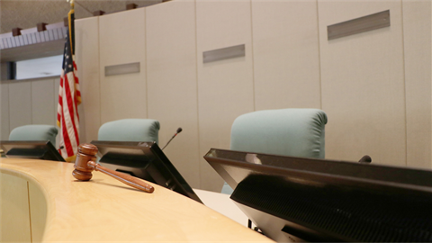 gavel and american flag