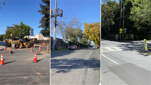 three streets under construction
