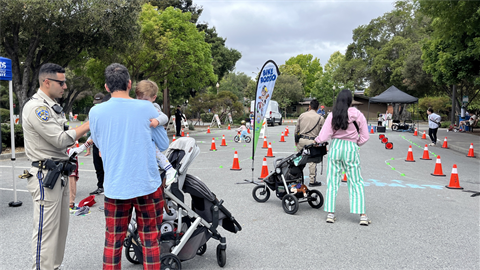 Families and Police Officers at Bike Rodeo