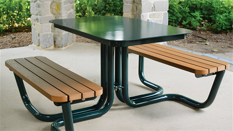 Picnic table and bench