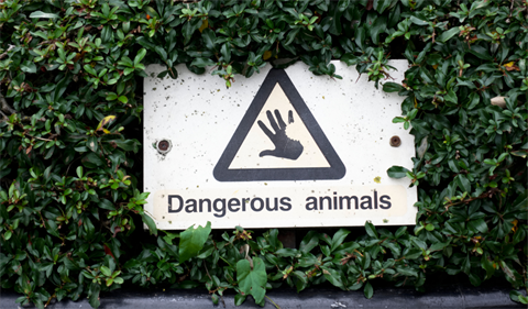 dangerous animal sign