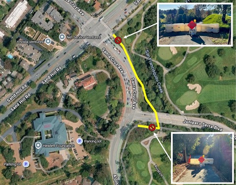 map showing the locations of the Alpine Trail closure