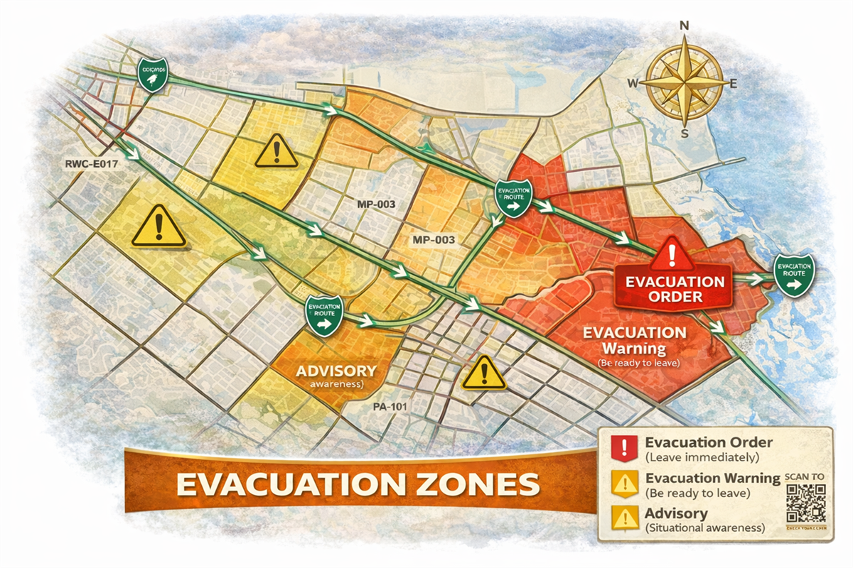 Evacuation zones City of Menlo Park
