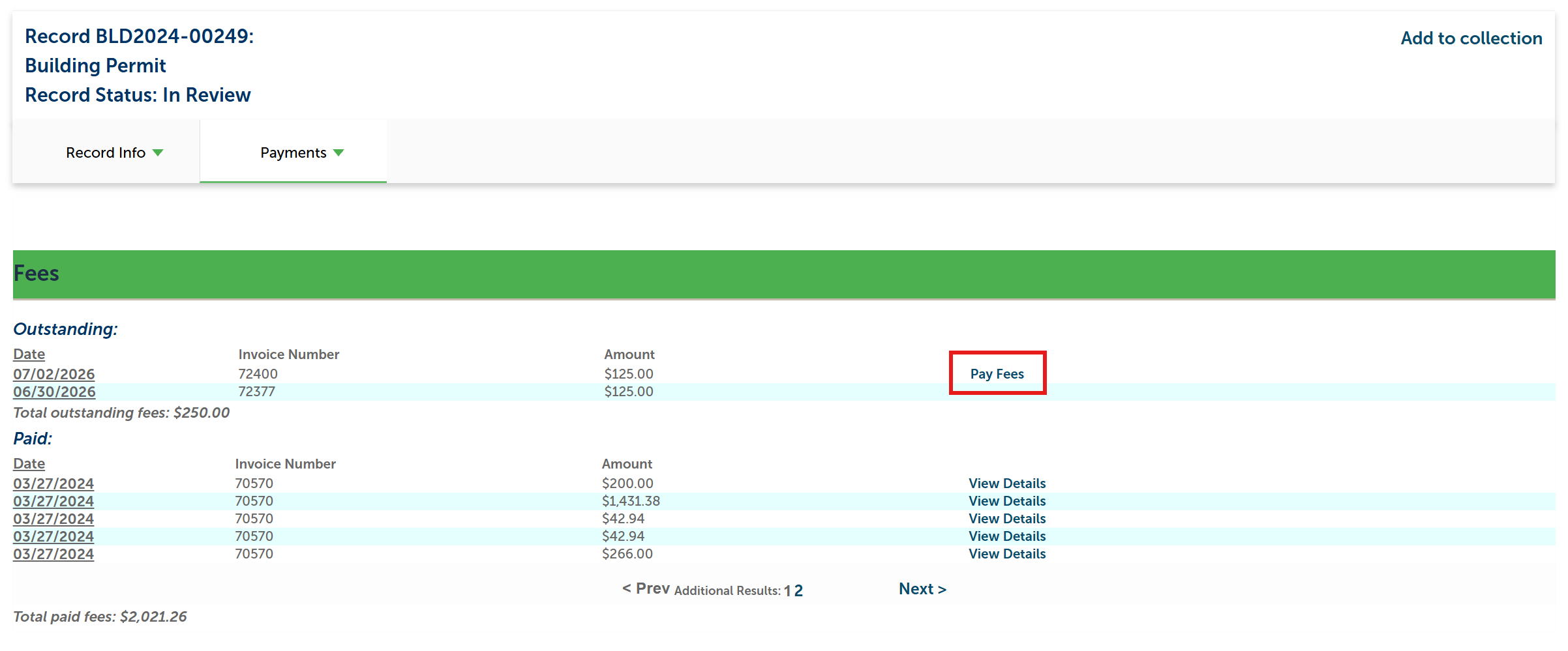 ACA payment screenshot #2