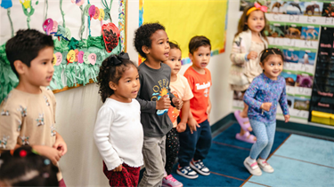 Children in class lining up